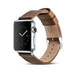 Brown Classic Leather Band // 38mm (Silver Aluminum)