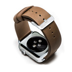 Brown Classic Leather Band // 38mm (Silver Aluminum)