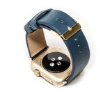 Blue Classic Leather Band // 38mm (Space Gray Aluminum)