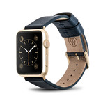 Blue Classic Leather Band // 42mm (Rose Gold Aluminum)