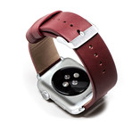 Red Classic Leather Band // 38mm (Silver Aluminum //38mm)