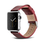 Red Classic Leather Band // 42mm (Space Gray Aluminum)