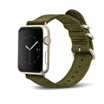 Olive Nylon Band // 38mm (Silver Stainless Steel)