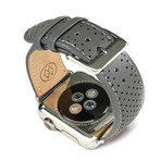 Gray Perforated Leather Band // 38mm (Yellow Gold Aluminum)