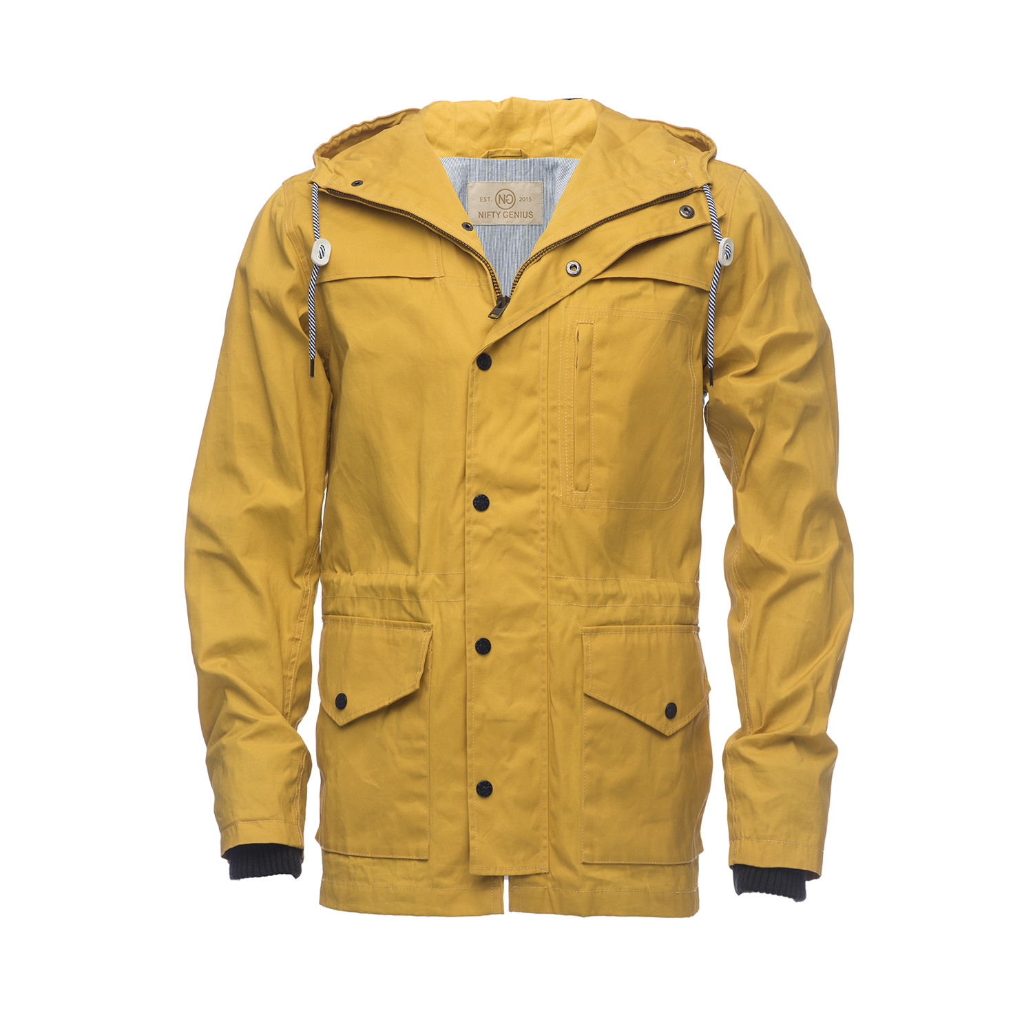 Waxed Hooded Raincoat // Yellow (XS) - Nifty Genius - Touch of Modern