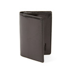 Leather Gusset Card Wallet // Black