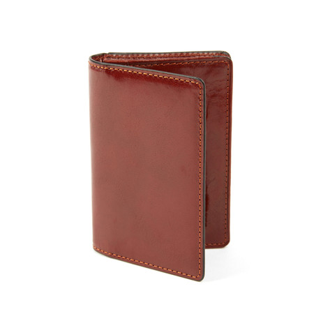 Leather Gusset Card Wallet // Cognac