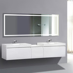 LED Bathroom Mirror // Defogger + Dimmer // Horizontal  (60"L x 30"W)