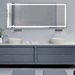 LED Bathroom Mirror // Defogger + Dimmer // Horizontal  (60"L x 30"W)