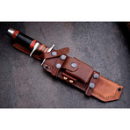 Stacked Leather + Red Turquoise Sub Hilt Fighter