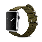 Olive Nylon Band // 42mm (Silver Stainless Steel)