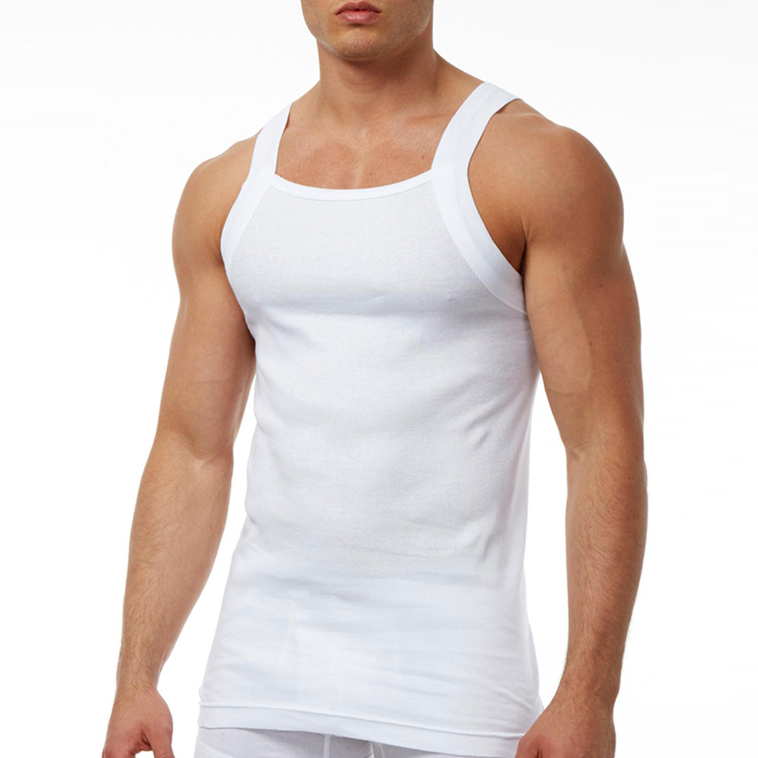 Cotton Square Neck Tanks // White II // 3 Pack (S) - Papi Underwear ...