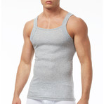 Square Neck Tank // White + Heather Grey + Black // Pack of 3 (XL)