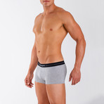 Cotton Stretch Trunk // Heather Grey + Black // Pack of 3 (S)