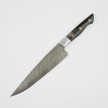 Damascus & Buffalo Horn French Chef Knife // 12"
