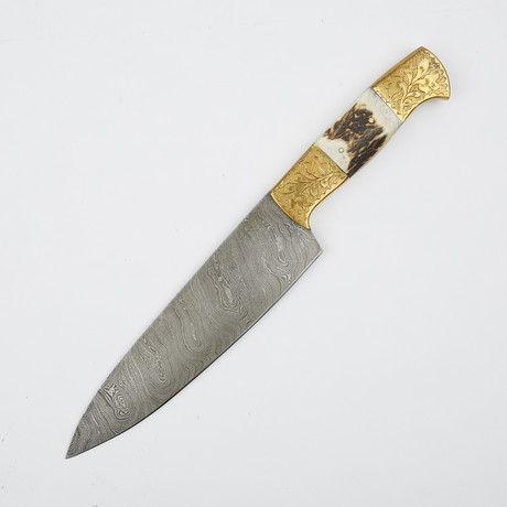 Brass & Stag Hand-Etched French Chef Knife // 12"