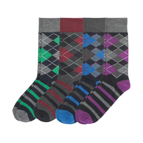 Multicolor Argyle Sock // Pack Of 4