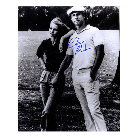 Chevy Chase Signed Standing with Cindy Morgan Framed Photo
