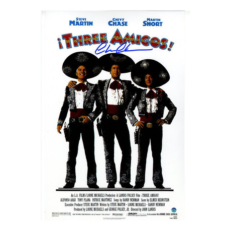 Chevy Chase Signed Three Amigos Framed Movie Poster