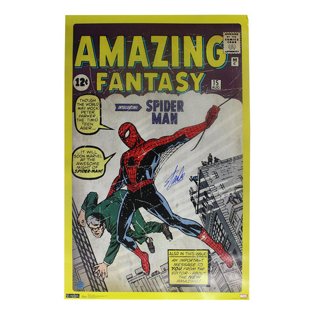 Stan Lee Signed Amazing Spider Man Framed Poster