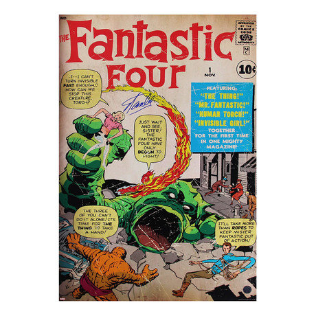 Stan Lee Signed Fantastic Four Framed Poster