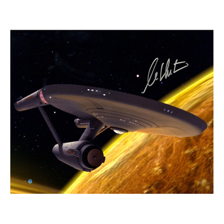 William Shatner Signed Star Trek Spaceship Framed Photo