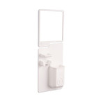 Toothbrush/Razor Holder + Mirror Pack // White