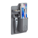 Toothbrush/Razor Holder + Mirror Pack // Gray