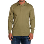 Double Knit Long Sleeve Polo // Olive (S)