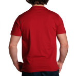 S/S Bear T-Shirt // Red + Navy (M)