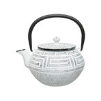 Cast Iron Teapot // 0.7 Qt // White