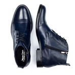 Leather Captoe Ankle Boot // Navy (Euro: 40)