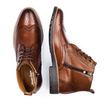 Leather Wingtip Ankle Boot // Brown (Euro: 45)