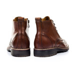 Leather Wingtip Ankle Boot // Brown (Euro: 44)