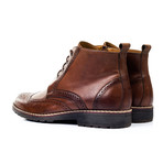 Leather Wingtip Ankle Boot // Brown (Euro: 45)