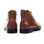 Leather Paneled Captoe Ankle Boot // Brown (Euro: 40)