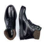 Knitted Ankle Lug Sole Boot // Black + Brown (Euro: 40)