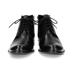Lace-Up Heeled Ankle Boot // Black (Euro: 41)