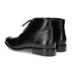 Lace-Up Heeled Ankle Boot // Black (Euro: 40)