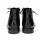 Lace-Up Heeled Ankle Boot // Black (Euro: 44)
