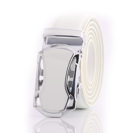 Nicholas Automatic Adjustable Belt // White + White