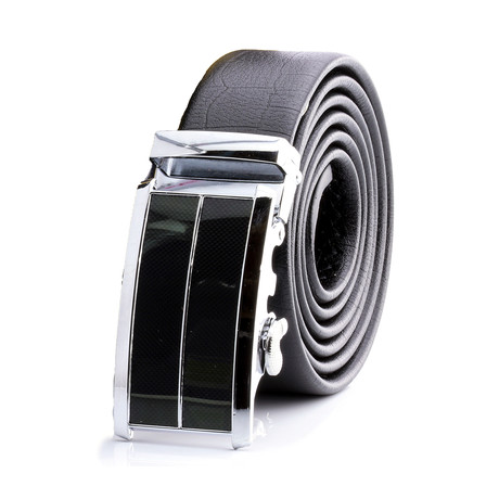 Thierry Automatic Adjustable Belt // Black + Silver