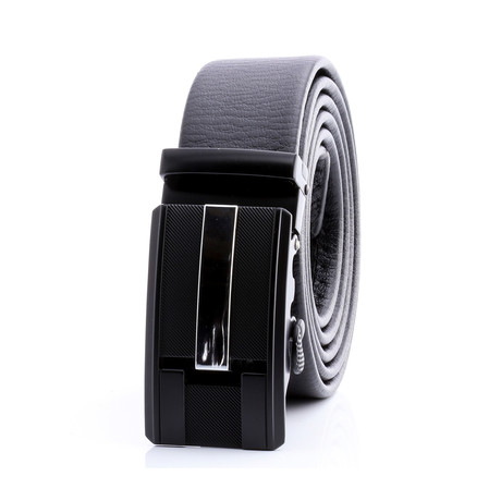 Matthian Automatic Adjustable Belt // Black + Silver