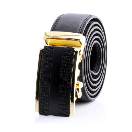 Samuel Automatic Adjustable Belt // Black + Gold