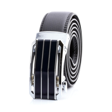 Georgio Automatic Adjustable Belt // Black + Silver