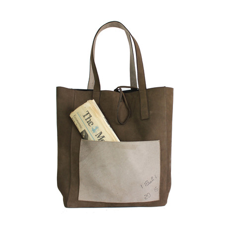 Inverted Leather Tote Bag