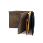 Classic Slim Fold Wallet + Coins Pocket (Brown)