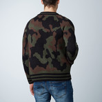 Varsity Sweater In Camo // Olive Camo (XL)