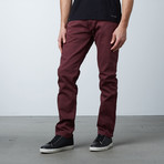 Garment Dyed 5-Pocket Jean // Burgundy (36WX30L)