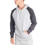 Two Tone Pullover Hoody // Gray + Charcoal (S)